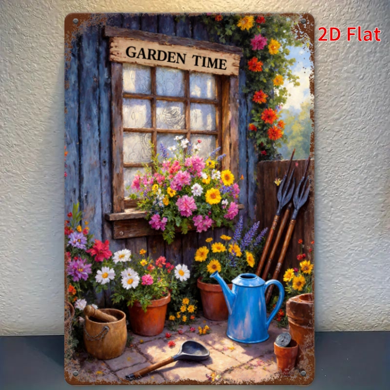Gardening Tools Vintage - Garden Time Vintage Floral Window Gardening
