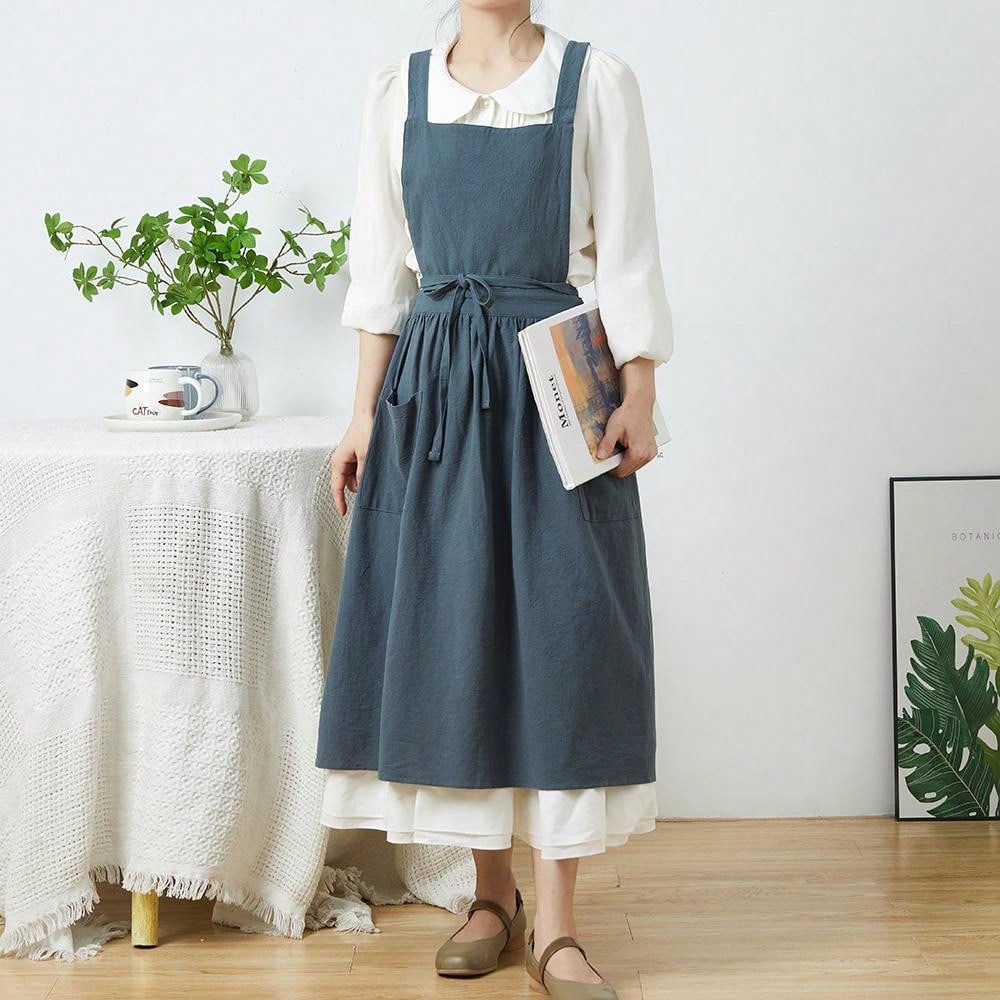 Gardening Tools Vintage - Brief Nordic Wind Pleated Skirt Cotton