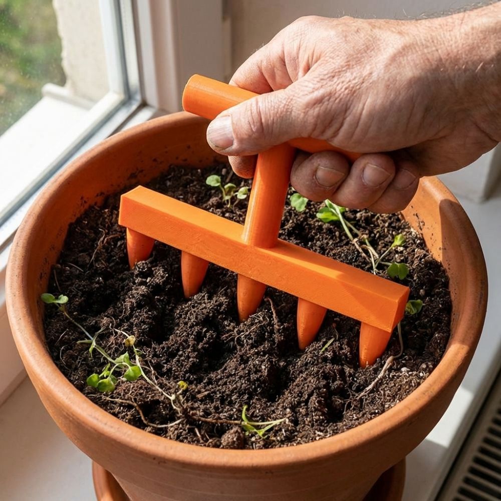 Garden Row Marker - Plastic Soil Hole Drilling Tool 5-Prong
