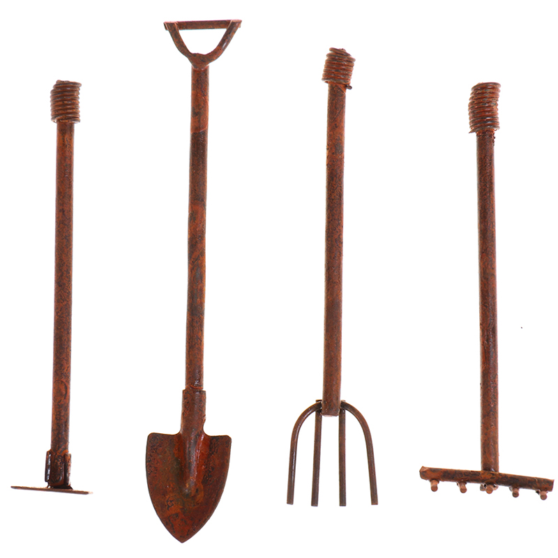 4Pcs 1:12 Dollhouse Miniature  - огляд і ціна Gardening Tools Shovel