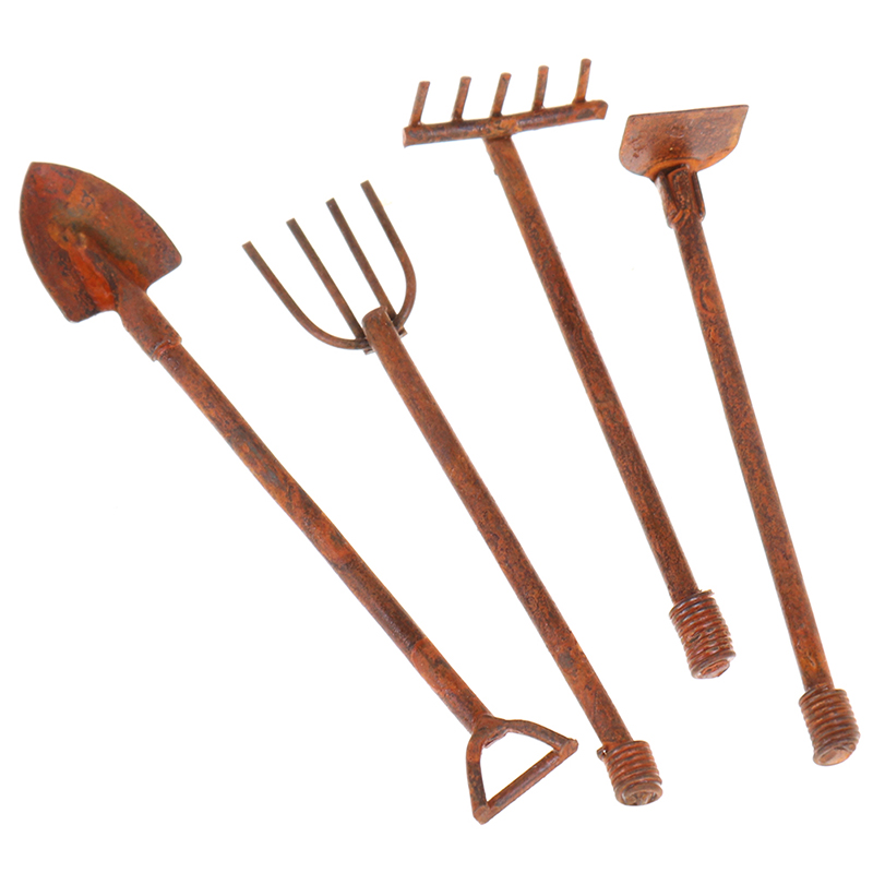 4Pcs 1:12 Dollhouse Miniature  - огляд і ціна Gardening Tools Shovel