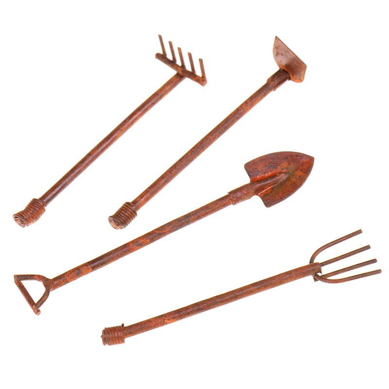 4Pcs 1:12 Dollhouse Miniature  - огляд і ціна Gardening Tools Shovel