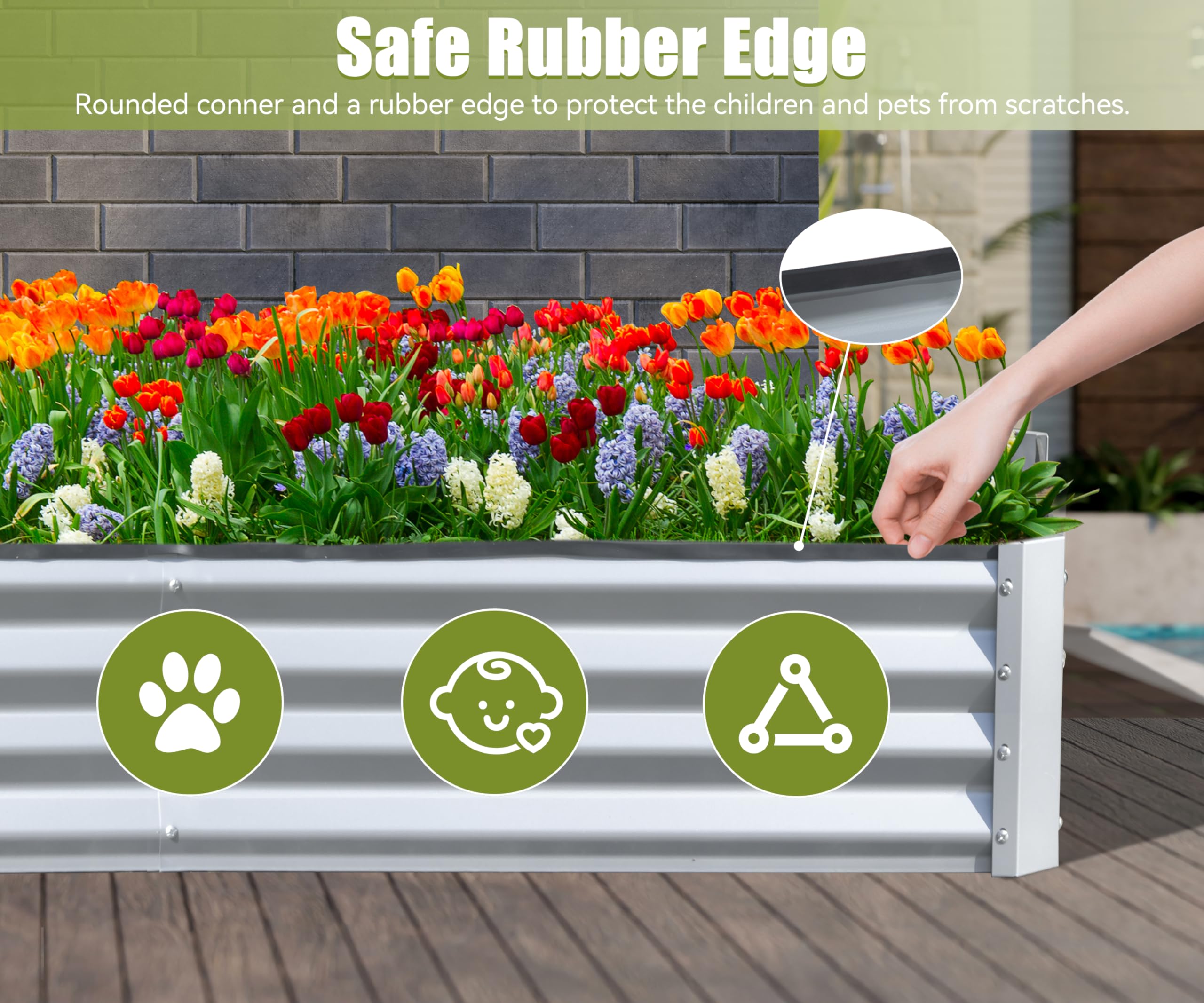 6x3x1ft Galvanized Raised Gard - огляд і ціна Raised Bed Planter Box