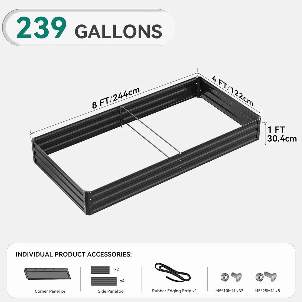 96x48x12 Galvanized Steel Rais - огляд і ціна Raised Bed Planter Box