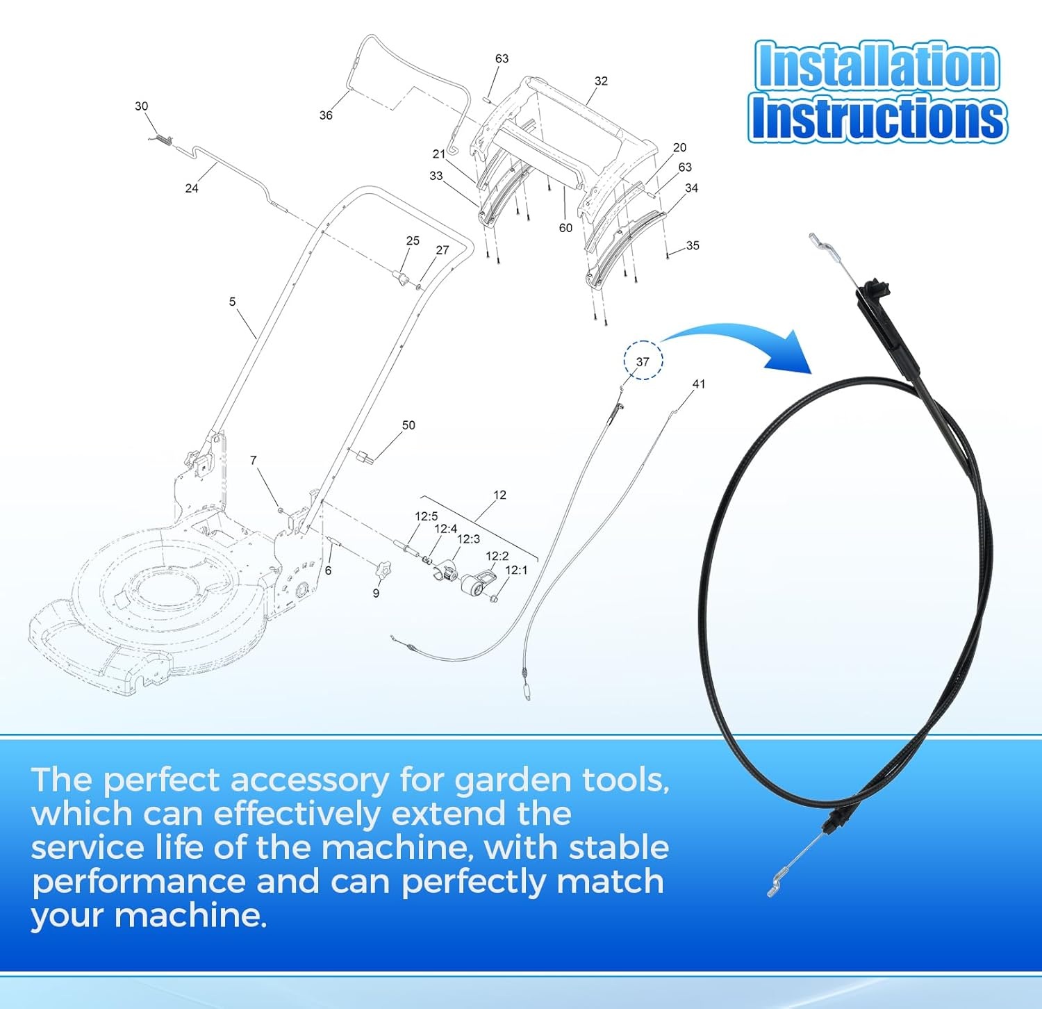 139-6594 PP B&S Brake Cable fo - огляд і ціна Gardening Tools B&Q