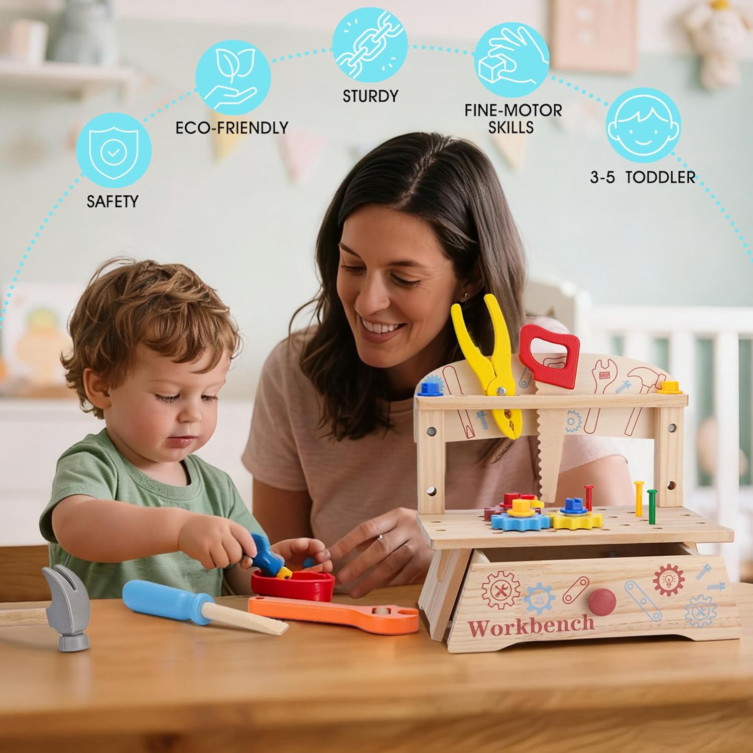 Wooden Tool Bench for Kids,Mon - огляд і ціна Gardening Tools For Toddlers