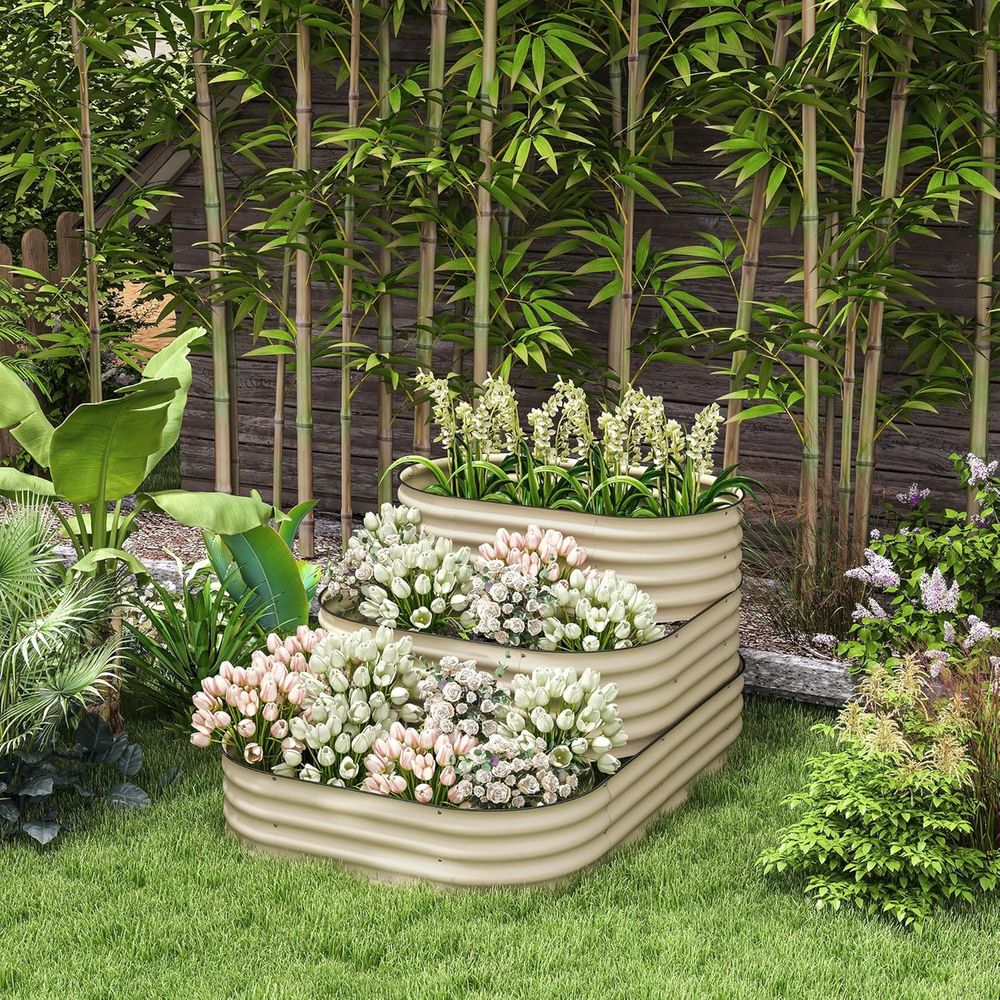 3-Tier Steel Raised Garden Bed - огляд і ціна Raised Bed Planter Box