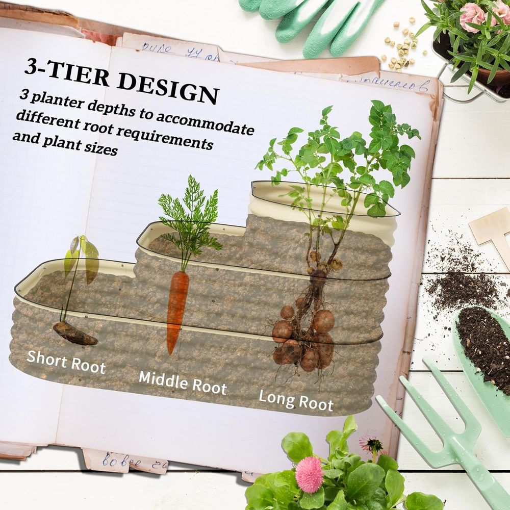 3-Tier Steel Raised Garden Bed - огляд і ціна Raised Bed Planter Box