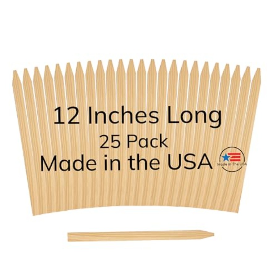 25 Pack Wooden Garden Stakes,  - огляд і ціна Garden Row Marker