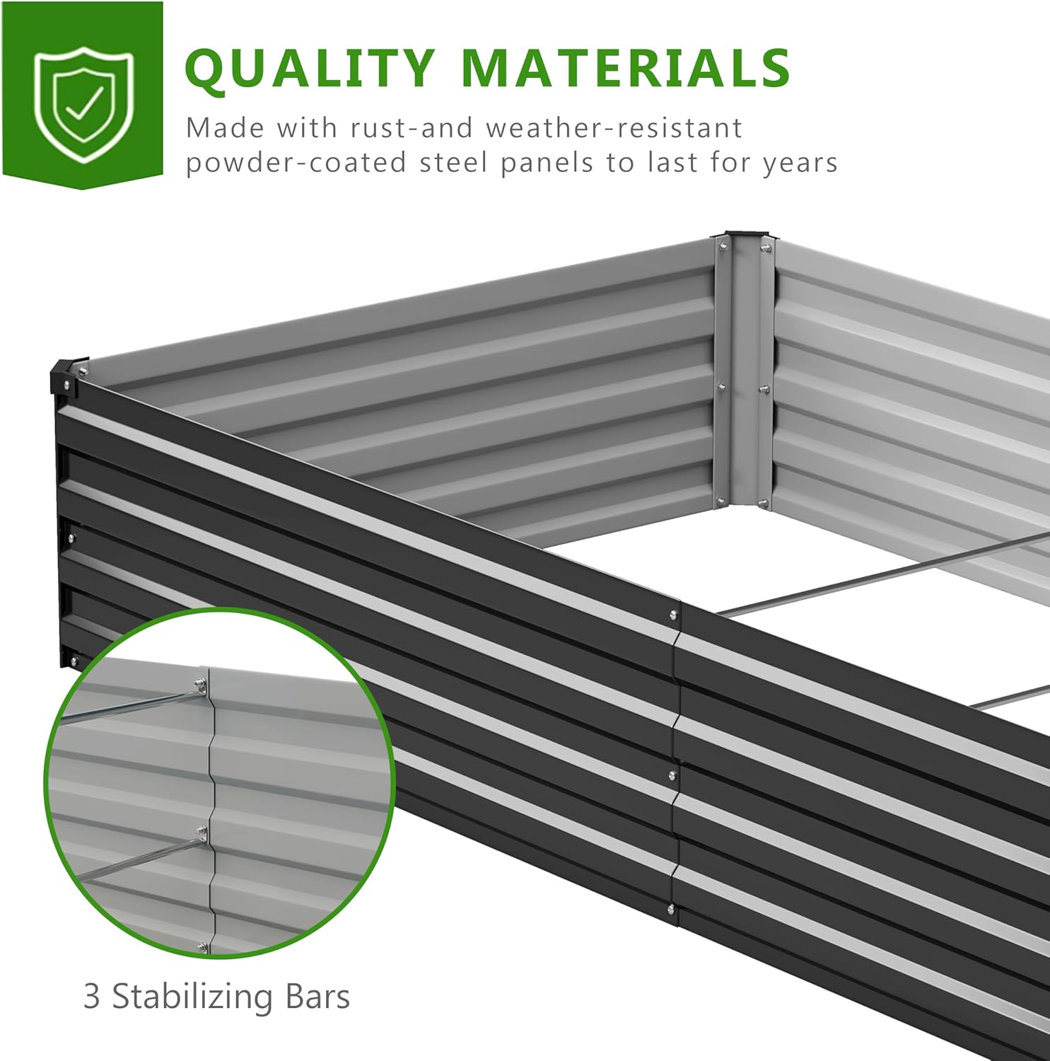 2PCS 10x3x1ft Galvanized Raise - огляд і ціна Raised Bed Planter Box