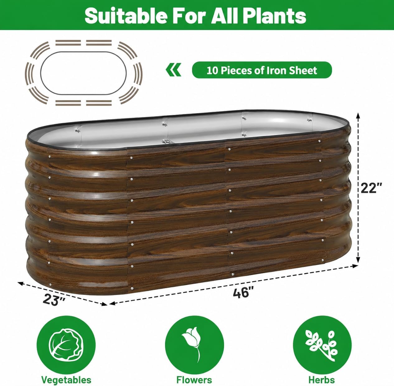 Galvanized Steel Raised Garden - огляд і ціна Raised Bed Planter Box