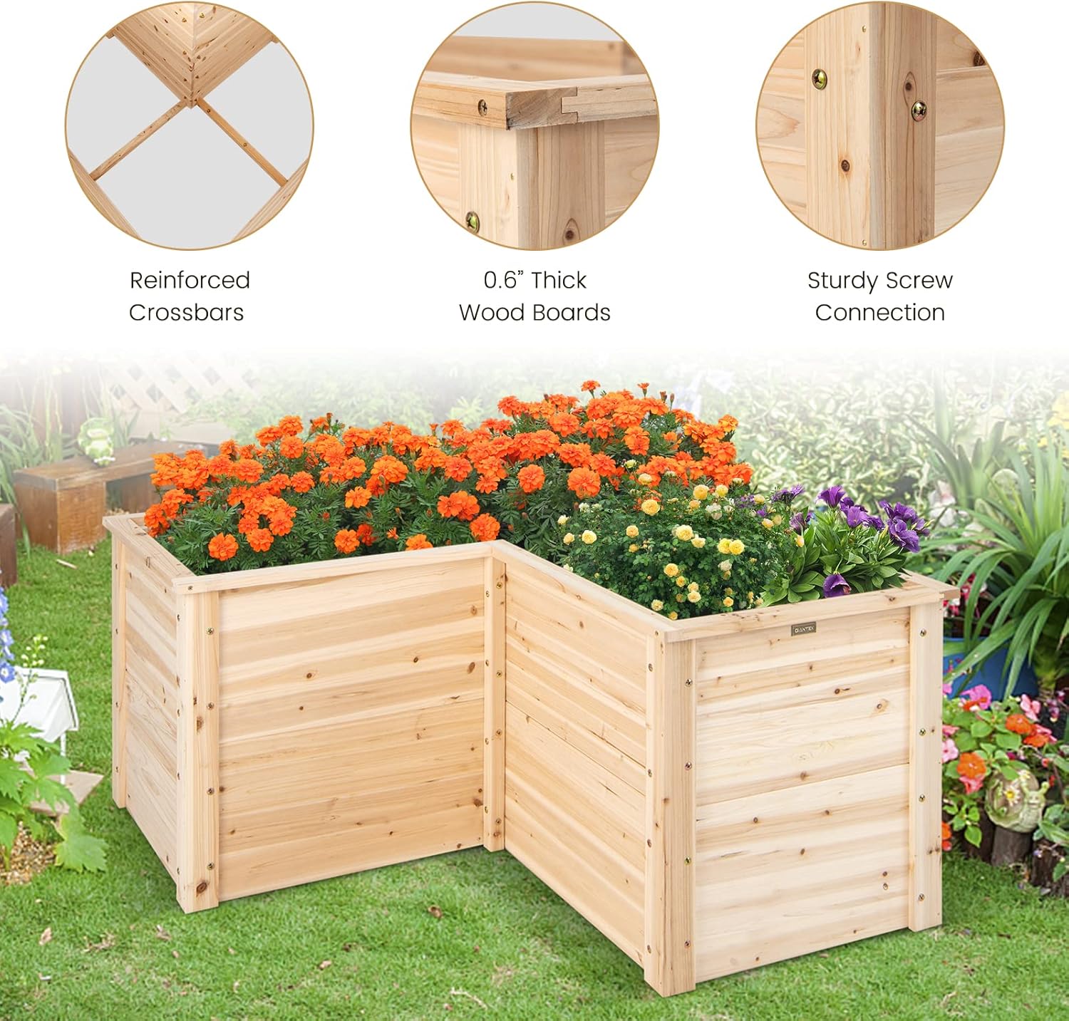 Wood Raised Garden Bed, 47.5