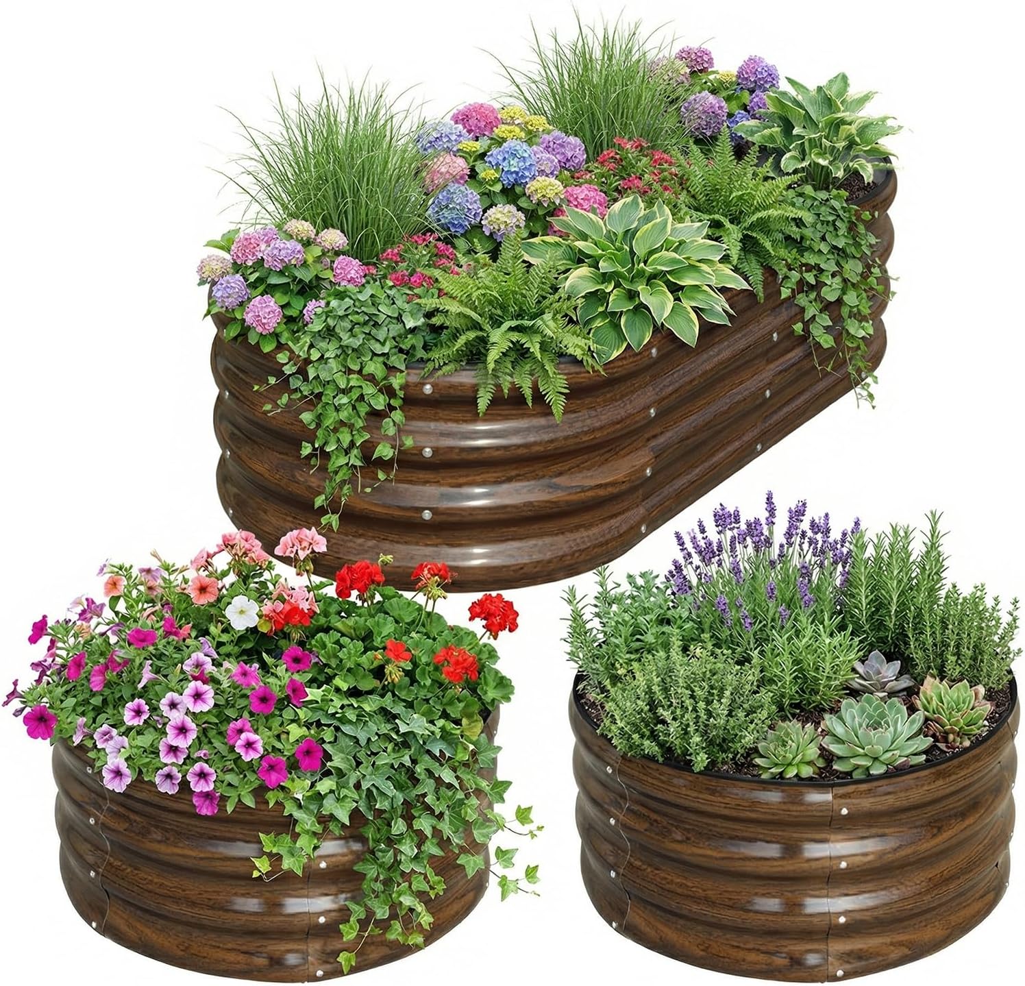 3-Pack Galvanized Steel Raised - огляд і ціна Raised Bed Planter Box