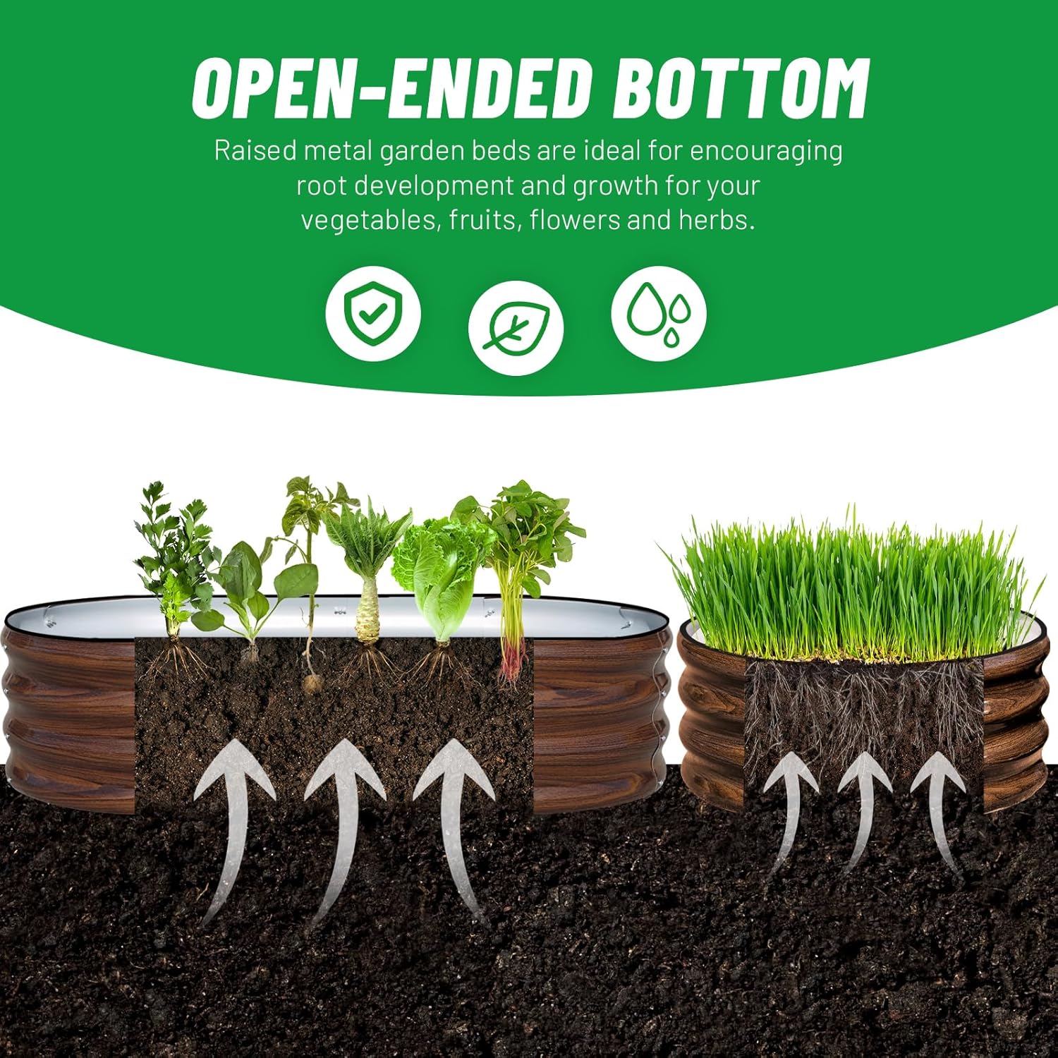 3-Pack Galvanized Steel Raised - огляд і ціна Raised Bed Planter Box