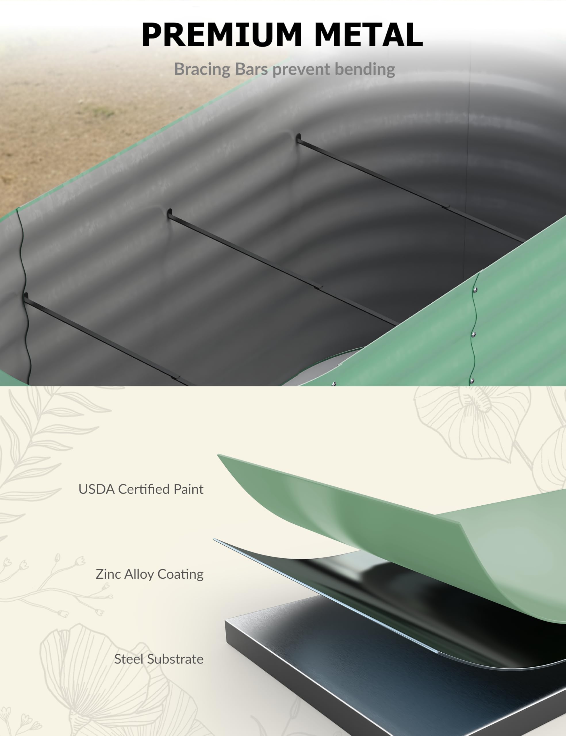 8x4x1.5 ft Galvanized Raised G - огляд і ціна Raised Bed Planter Box