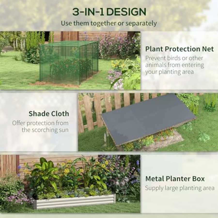 7.3 x 3.4 x 1 ft Galvanized Ra - огляд і ціна Raised Bed Planter Box