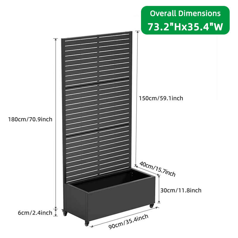 73.2 Inch Tall Privacy Screen  - огляд і ціна Raised Bed Planter Box
