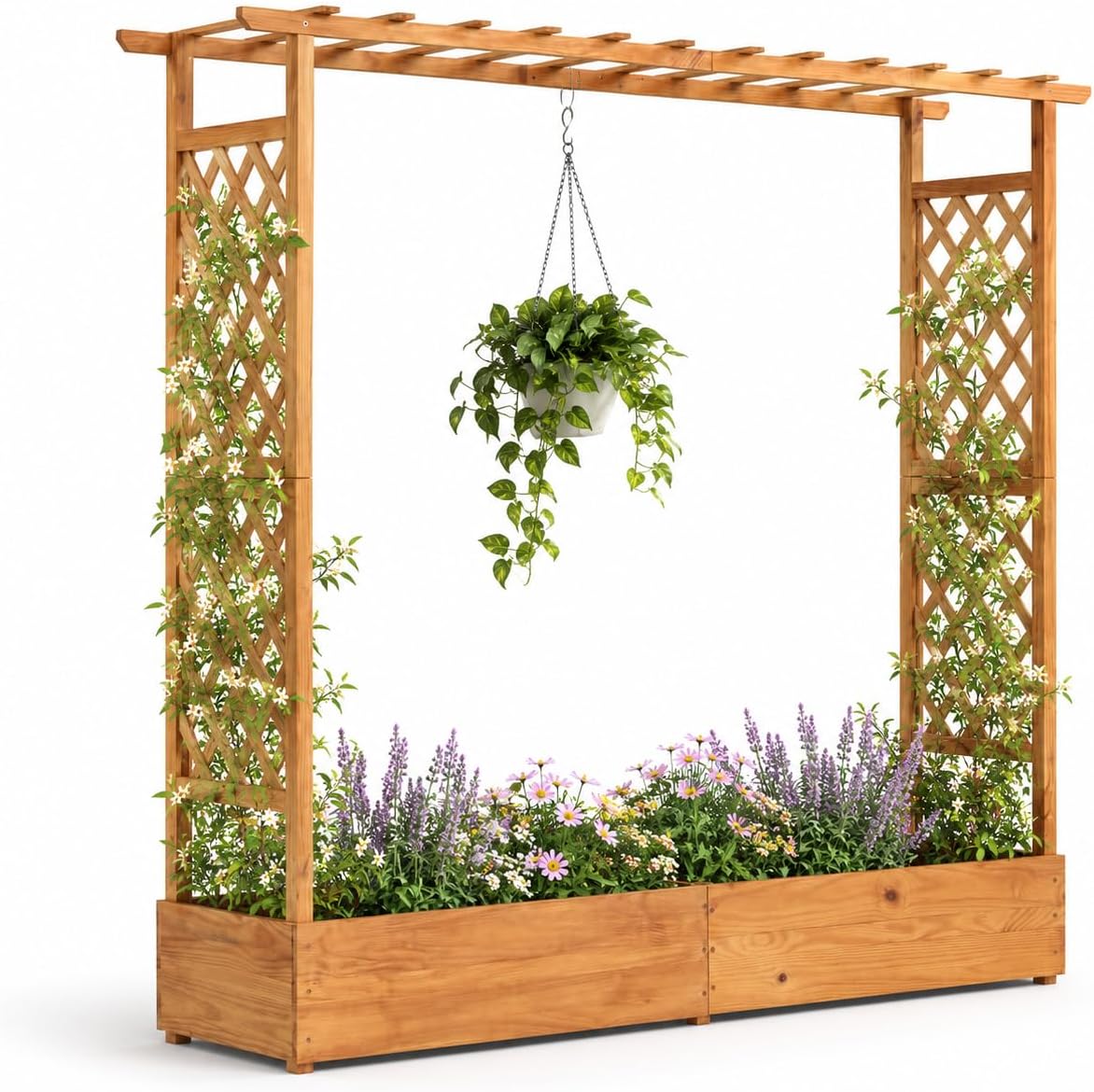 Raised Garden Bed with Trellis - огляд і ціна Raised Bed Planter Box